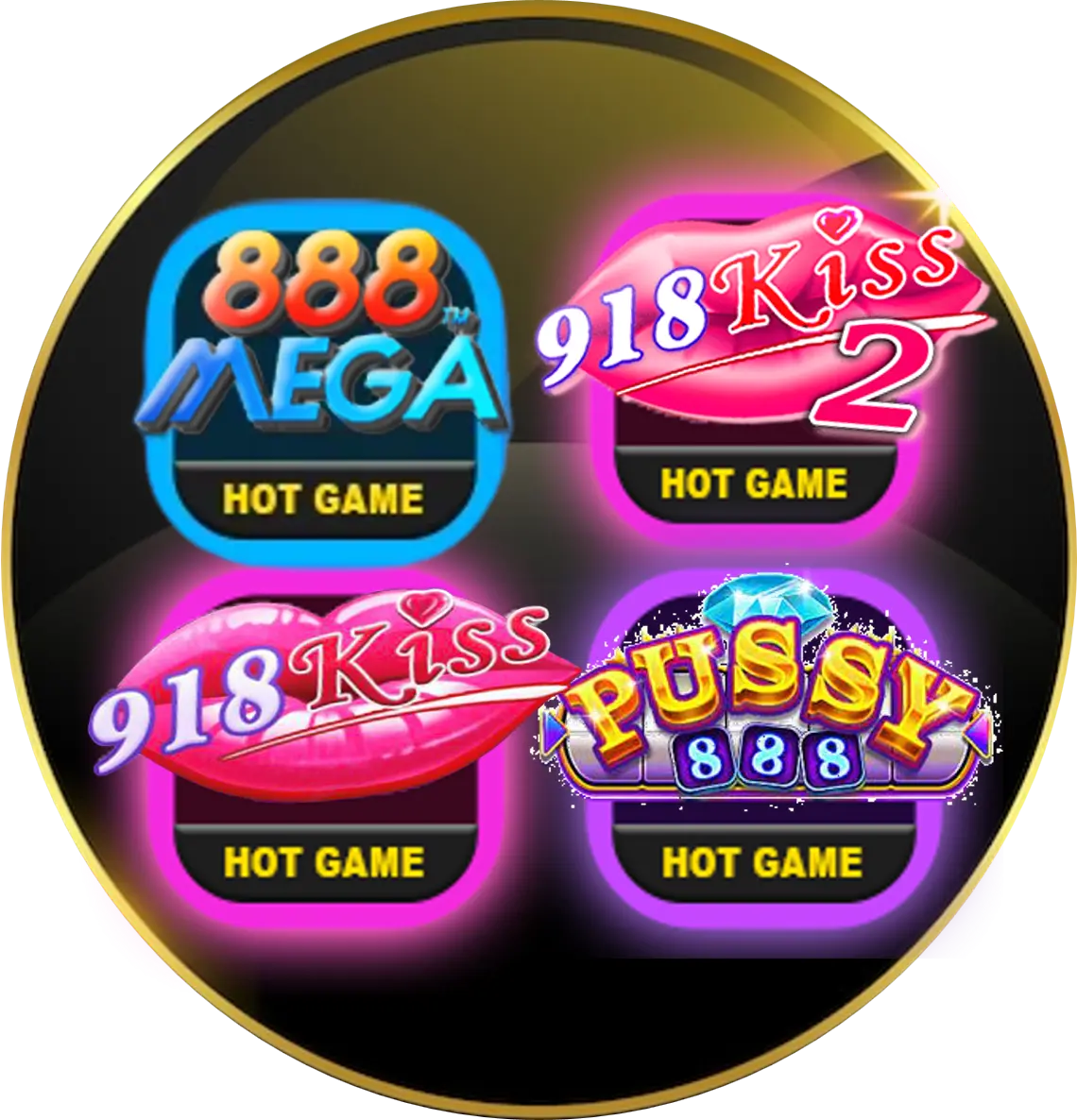 mega888, 918kiss and pussy888 logo